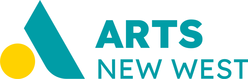 Teal and yellow Arts New West logo