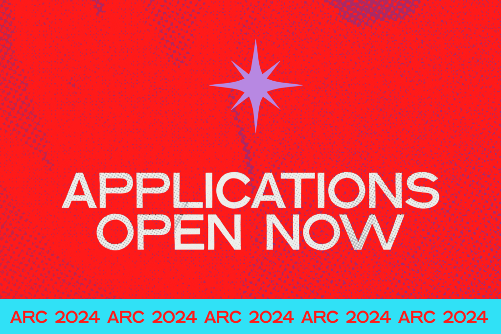 A red background with white text that reads: Applications Open Now