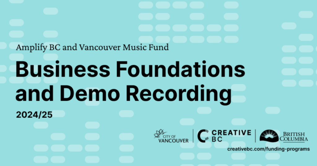 Black text on a teal background reads: Business Foundations and Demo Recording